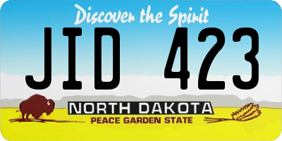 ND license plate JID423