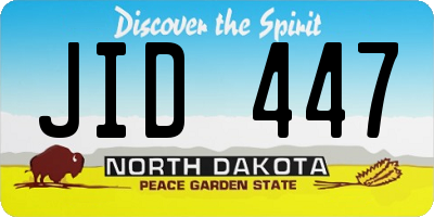 ND license plate JID447