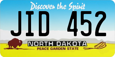 ND license plate JID452