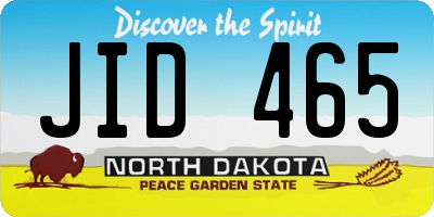 ND license plate JID465