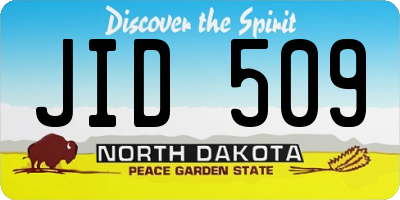 ND license plate JID509