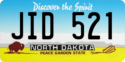 ND license plate JID521