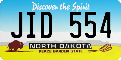 ND license plate JID554