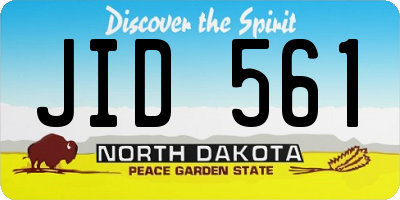 ND license plate JID561