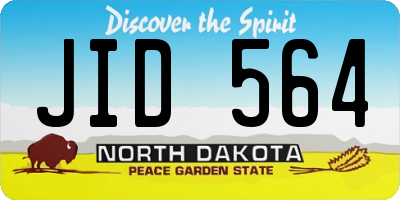 ND license plate JID564