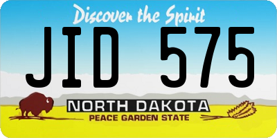 ND license plate JID575