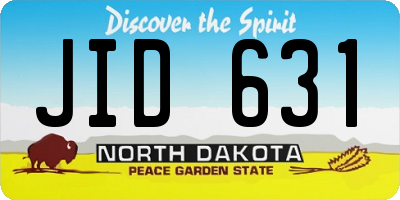 ND license plate JID631
