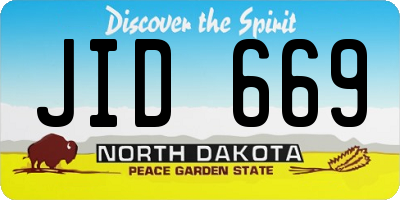 ND license plate JID669