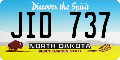 ND license plate JID737