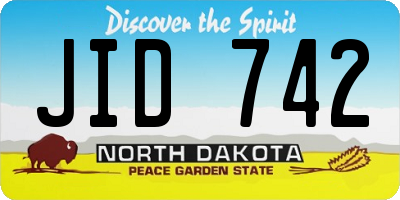 ND license plate JID742