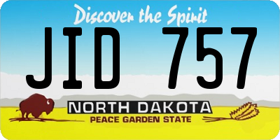 ND license plate JID757