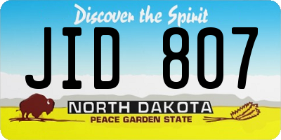 ND license plate JID807