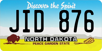 ND license plate JID876