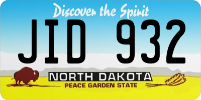 ND license plate JID932