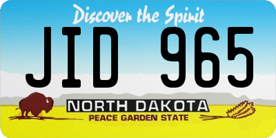 ND license plate JID965