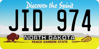 ND license plate JID974