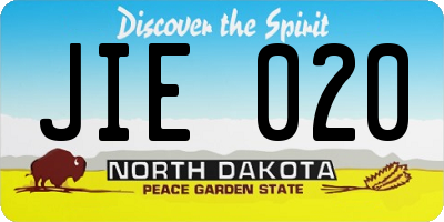 ND license plate JIE020