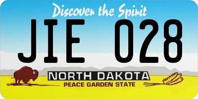 ND license plate JIE028