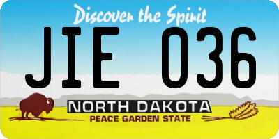 ND license plate JIE036
