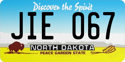 ND license plate JIE067