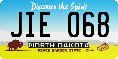 ND license plate JIE068