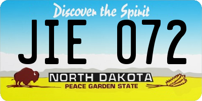 ND license plate JIE072