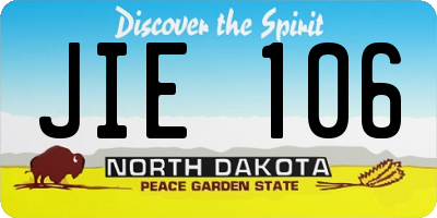 ND license plate JIE106