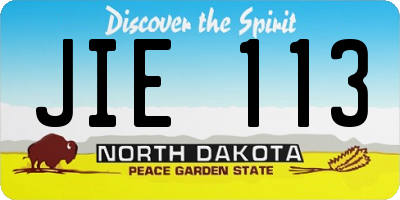 ND license plate JIE113
