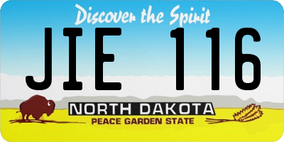 ND license plate JIE116