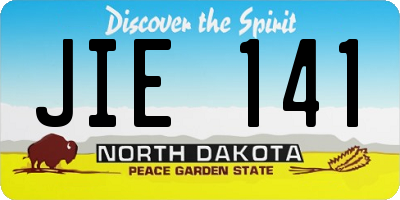 ND license plate JIE141