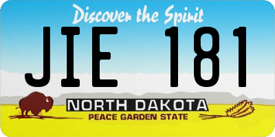 ND license plate JIE181