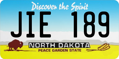 ND license plate JIE189