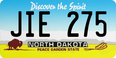 ND license plate JIE275