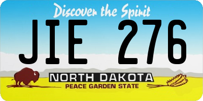 ND license plate JIE276