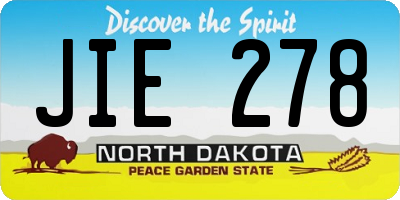 ND license plate JIE278