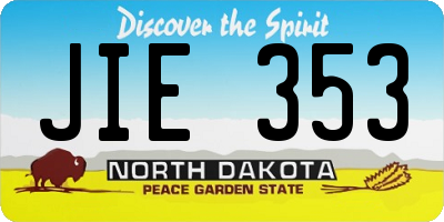 ND license plate JIE353