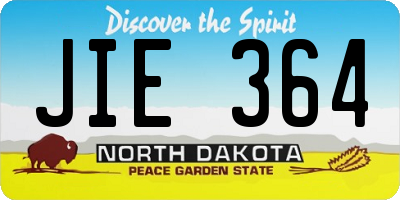 ND license plate JIE364