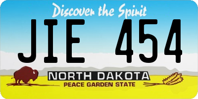 ND license plate JIE454