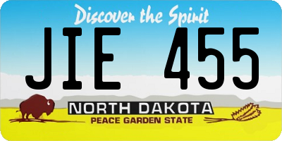 ND license plate JIE455