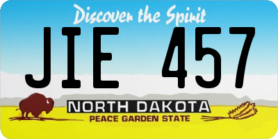 ND license plate JIE457