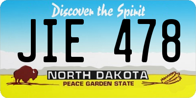 ND license plate JIE478
