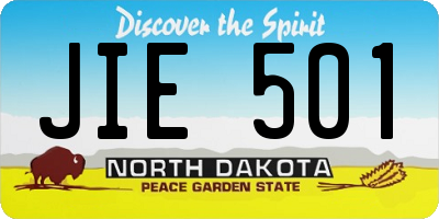 ND license plate JIE501