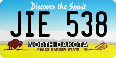 ND license plate JIE538