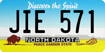 ND license plate JIE571