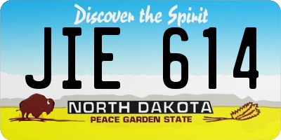 ND license plate JIE614