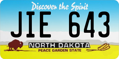 ND license plate JIE643