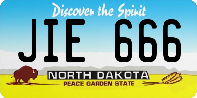 ND license plate JIE666