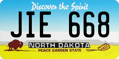 ND license plate JIE668