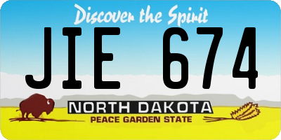 ND license plate JIE674