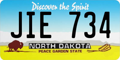 ND license plate JIE734